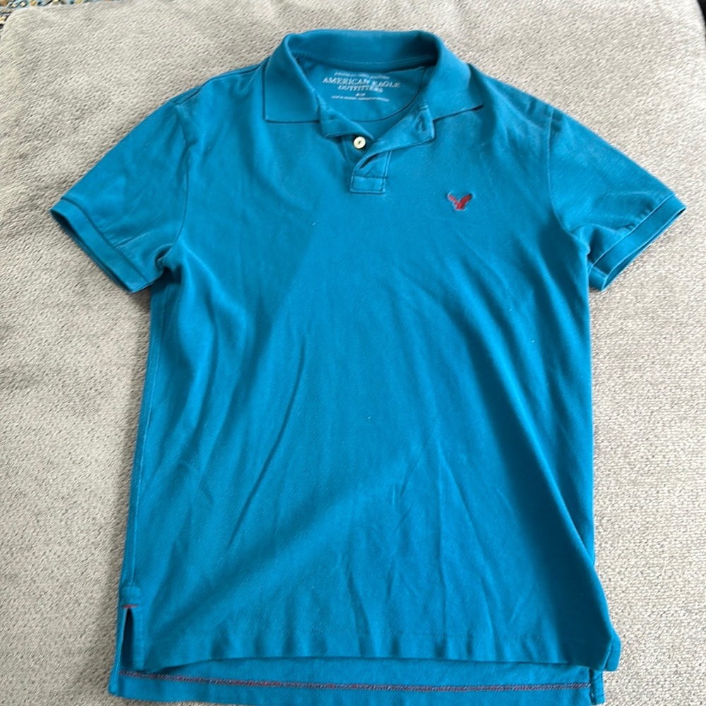 AE Teal Polo Athletic Fit